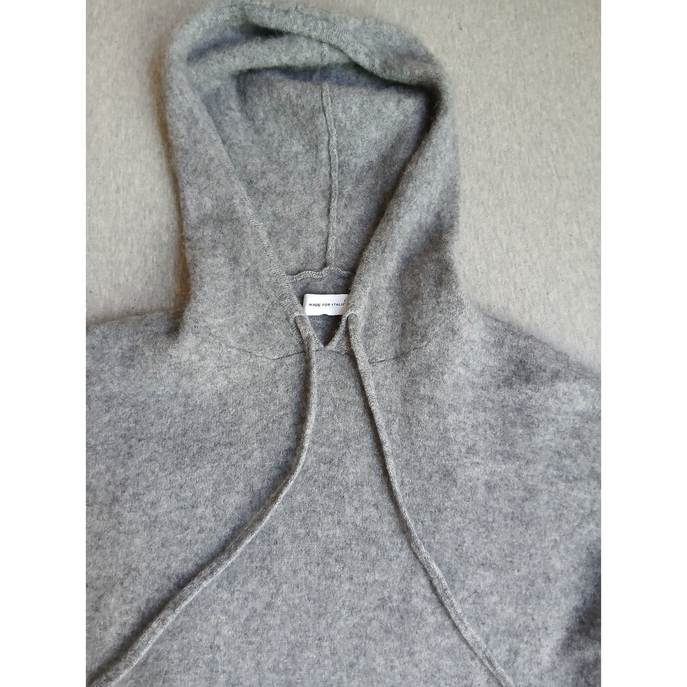 Made For Italic Sweater Medium Hoodie 100 Cashmere Italian Lagenlook Grey Luxe - Picture 3 of 12